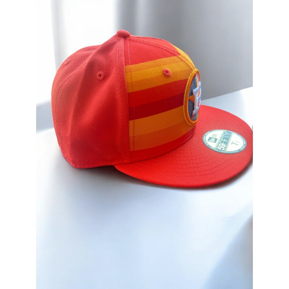 New Era Orange Houston Astros 59FIFTY Sz 7.5 / 59.6 cm Fitted Hat NEW - Picture 3 of 8
